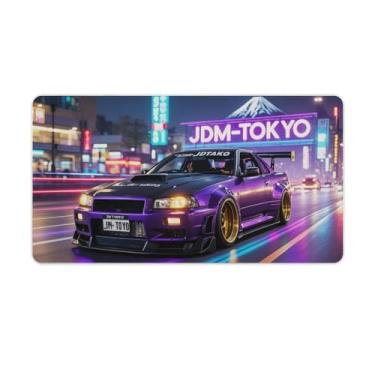 Imagem de HouLaiZhe JDM Tokyo R34 Speed ​​Cool Fuji Gaming Mouse Pads JDM Car Desk Pads Grandes Mousepads para Desktop Keyboard Computer Mat40X75cm