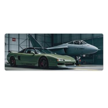 Imagem de HouLaiZhe JDM Car NSX Fighter Cool Large Gaming Mouse Pads Tapete de Mesa Base de Borracha Antiderrapante Laptop Acessórios de Computador Suprimentos Bloco de Escrita para Escritório Casa 30 x 80 cm