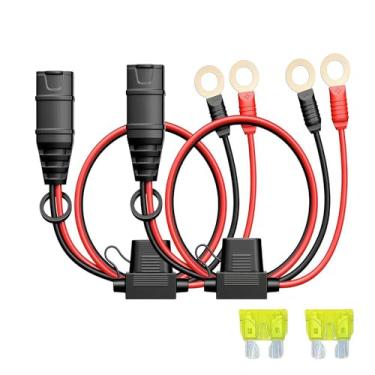 Imagem de Pacote com 2 para terminal de ilhós NOCO GC008 X-Connect M10 (3/20.3 cm), arnês de 76 cm com dois fusíveis de 20A para conector de bateria NOCO inteligente e de substituição para baterias inteligentes