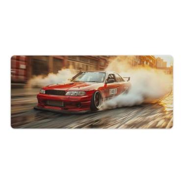Imagem de HouLaiZhe Speed ​​Drift Retro Sports Car JDM Grande Gaming Mouse Pads Tapete de Mesa Base de Borracha Antiderrapante Laptop Acessórios de Computador Suprimentos Bloco de Escrita para Escritório Casa