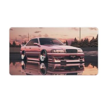Imagem de Rosa JDM Car Reflection Beautiful Desk Table Pad Mouse Pad Antiderrapante Grande Material de Escritório Tapete de Mesa Borracha Impermeável Tapete de Escrita para Escritório Jogo Casa 40X75 cm