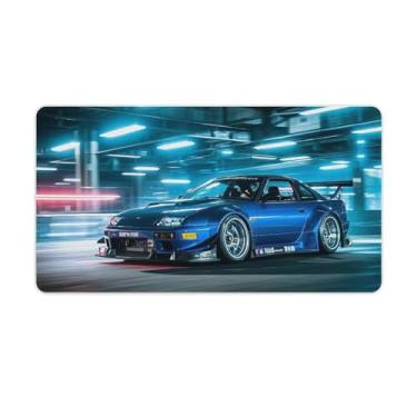 Imagem de HouLaiZhe Tapete de mouse esportivo 300az JDM Car Speed Blur Gaming Mouse Pads JDM Car Desk Pads grandes para teclado de mesa computador Mat40X75cm