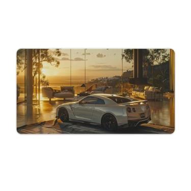 Imagem de HouLaiZhe JDM Car R35 Sala de Estar Arte Grande Gaming Mouse Pad Tapete de Mesa Base de Borracha Antiderrapante Laptop Acessórios de Computador Suprimentos Bloco de Escrita para Escritório Casa 40X75