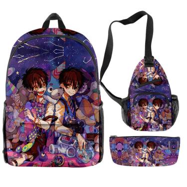 Imagem de Conjunto de mochilas Toiletbounds Hanakokuns Sacola para crianças, 3 peças