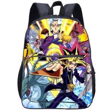 Imagem de Mochila Yu Gi Oh Yugis Mutos Anime School para crianças 30x13x40cm