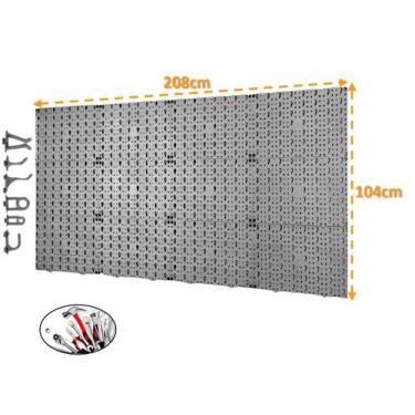 Imagem de Painel Expositor De Ferramentas Modular 208cm x 104cm Em Plástico Perf