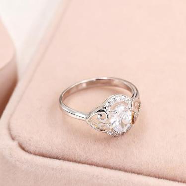 Imagem de Anel de halo de zircônia cúbica oval para mulheres azul vermelho laranja anel elegante para mãe, noiva, amiga, aniversário, casamento, uso diário, joias YC6494, Latão Zircônia cúbica, Sem pedra