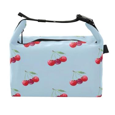Imagem de STAYTOP Lancheira deliciosa cereja com fivela de alça, lancheira isolada para meninos e meninas, lancheira térmica para trabalho escolar