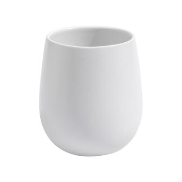 Imagem de Suporte de escova de dentes de cerâmica branca, suportes de escova de dentes pequenos de 325 ml, copo de enxaguante bucal reutilizável, suporte de pasta de dente, suporte de pincel de maquiagem