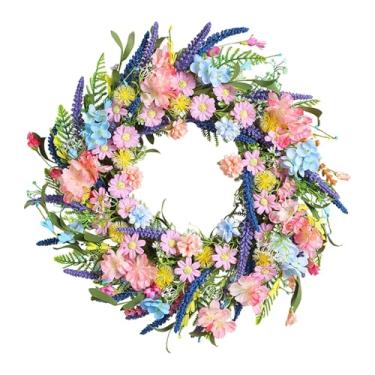 Imagem de Generic Guirlanda de Primavera/Verão para Porta de Entrada, Flores Artificiais Coloridas de 45cm para Festas, Lareira, Janela e Festivais