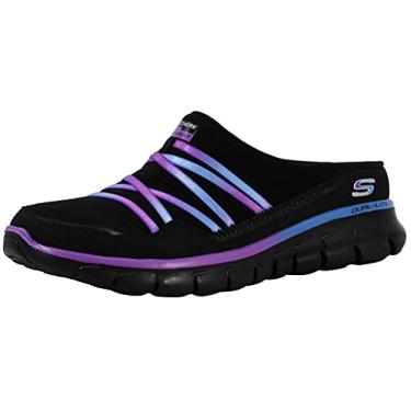 Imagem de Skechers Tênis esportivo feminino Air Streamer sem cadarço, Preto/roxo, 35
