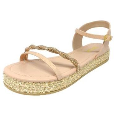 Imagem de Sandalia Feminina Flatform Macio aplicaçôes strass Sua Cia-Feminino