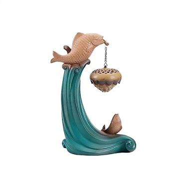 Imagem de porta-vara de incenso Ceramic Backflow Incense Burner Creative Decoration Home Living Room Lotus Hanging Zen