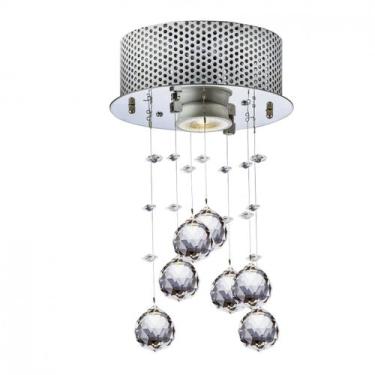 Imagem de Plafon de Cristal Nilo Redondo 1 Lâmpada Bronzearte