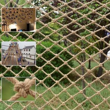 Imagem de Rede de corda de cânhamo de segurança para crianças escalada na árvore para crianças corda varanda escadas cerca corrimão jardim playground proteção resistente para decoração interna e externa