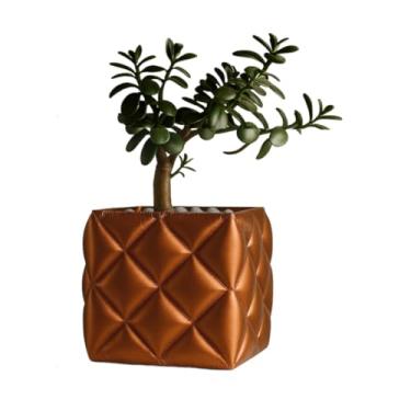 Imagem de Vaso de Planta Decorativo Família Sala Cachepot Cactos ou Suculentas Vasos Bronze Artificiais ou Naturais Texturizado(12cm,Bronze)