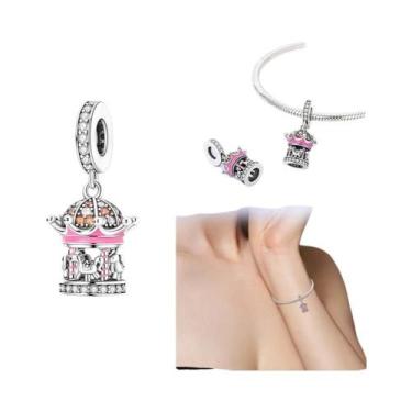 Imagem de Pingentes De Carrossel De Separação Em Cor Prata Para Confecção De Joi