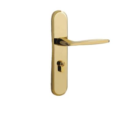 Imagem de VTGVVVTR Fechadura de porta dourada de madeira para uso doméstico Fechadura magnética silenciosa dividida (painel 031 ouro 58 versão padrão D)