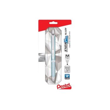 Imagem de Pentel Energel Alloy Rt Caneta de gel, retrátil, média 0,7 mm, tinta preta, barril de água-marinha