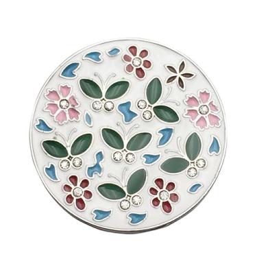 Imagem de Bolsa dobrável, bolsa com gancho, bolsa de metal em forma de flor, suporte de cabide de mesa (branco