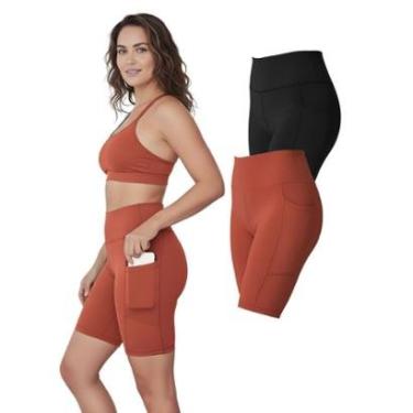 Imagem de Kit 2 Bermudas Fitness Feminina Bolsos Laterais-Feminino