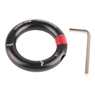 Imagem de Generic Conector de Escalada Com Abertura Removível de 12 Mm de Anel de Rapel para Resgate de Arborista de Escalada, Liga de Alumínio, para Montanhismo de Descendente (Preto)