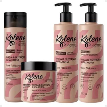 Imagem de Kit Kolene By Camilla De Lucas Nutri Bond: Shampoo 300ml, Máscara 500g, Leave-in 500ml e Goma Capilar 500ml