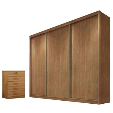 Imagem de Guarda Roupa Casal Londres E Gaveteiro Suiça Cumaru 23 - Novo Horizonte