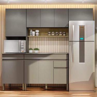 Imagem de Armário de Cozinha Completa 120 com Balcão Com Tampo 9 Portas Madrid -