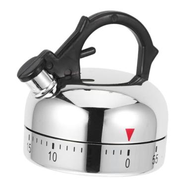 Imagem de Hoement Temporizador mecânico vintage em forma de chaleira para cozinhar, estudos e gerenciamentos, operação manual, sem necessidade de pilhas, ferramenta de cozinha portátil