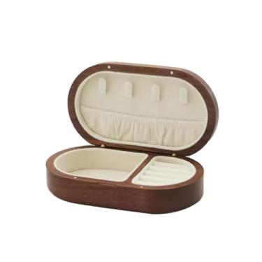 Imagem de Caixa de joias de madeira caixa de armazenamento pequena caixa de joias colar anel brincos caixa de joias portátil caixa de armazenamento de joias, One Size, Ágata