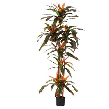 Imagem de SLGGPJBU Plantas falsas planta artificial estilo nórdico árvore falsa em vaso sala de estar quarto decoração plantas artificiais criativas planta verde simulação árvore plantas artificiais interior