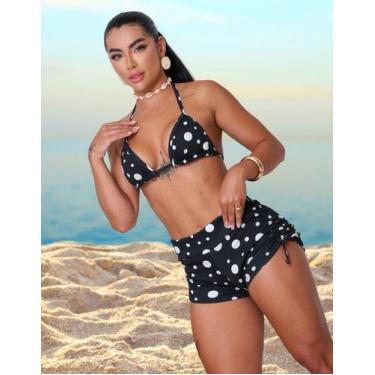 Imagem de Conjunto de Biquíni Hot Pant Short com Top Triângulo Ajustável - Kicko