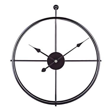 Imagem de U5GAAALPPQ9 Relógio de parede artístico, 52 cm/20 polegadas, GG, grande, metal, redondo, personalizado, moderno, chique, relógios de parede sem tique-taque para sala de estar, cozinha, quartos