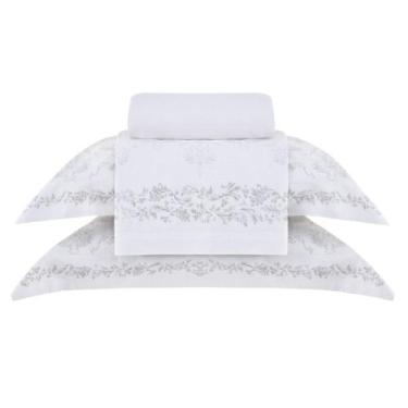 Imagem de Kit Jogo de Lençol Buddemeyer 4 Peças Cama Queen 200 Fios Estampado Gr