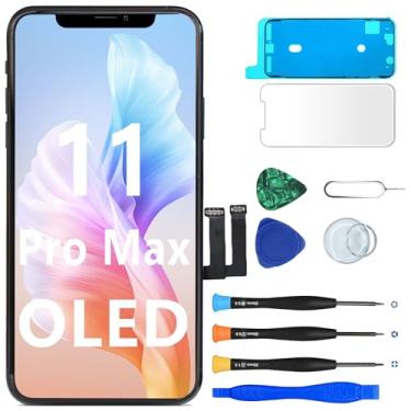 Imagem de MP+ Substituição de tela OLED para iPhone 11 Pro Max, montagem digitalizador de tela sensível ao toque 3D com fita adesiva à prova d'água e kit de ferramentas de reparo