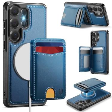 Imagem de Usroom Capa carteira para Samsung Galaxy S25 Ultra compatível com Magsafe, suporte magnético 2 em 1 com bloqueio de RFID, suporte destacável, à prova de choque, capa para celular para Galaxy S25 Ultra