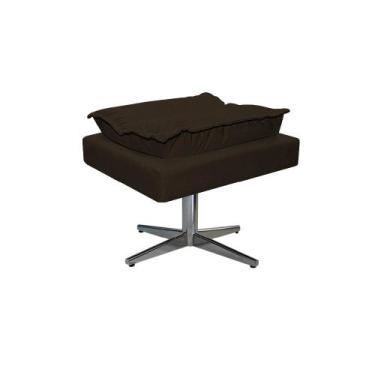 Imagem de Puff Opala Base Giratória de Metal Sintético - Amarena Móveis, Marrom