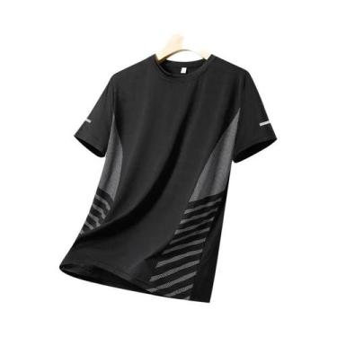 Imagem de Camiseta Masculina De Verão Para Corrida, Seda Gelada, Secagem Rápida,