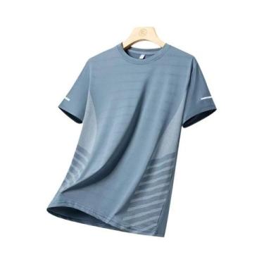 Imagem de Camiseta Masculina De Verão Para Corrida, Seda Gelada, Secagem Rápida,