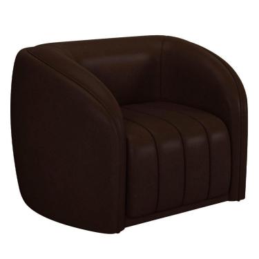 Imagem de Poltrona Decorativa Para Sala 112cm Meris M22 Sintético Café - Mpozenato