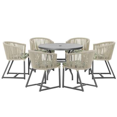 Imagem de Mesa E 6 Cadeiras E Noronha Preto E5 Trama  Rami