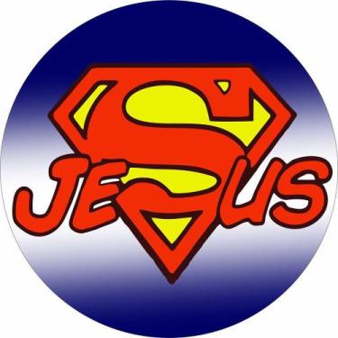 Imagem de Painel de Lona Redondo Super Jesus - Fabrika de Festa, 190x190cm