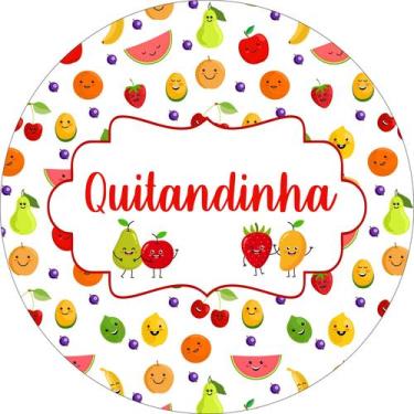 Imagem de Painel de Lona Redondo Quitandinha das Frutas Alegres - Fabrika De Fes