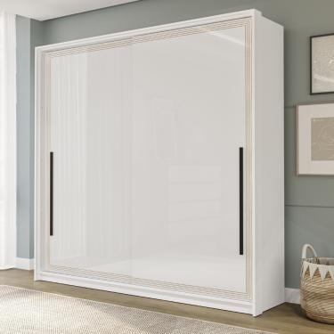 Imagem de Guarda Roupa Casal 2 Portas de Correr Valência Politorno - Branco