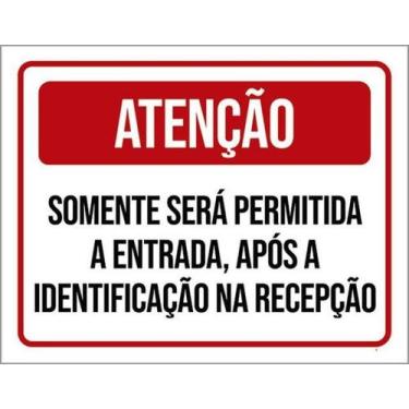 Imagem de Kit 10 Placas Somente Entrada Após Identificação - Sinalizo