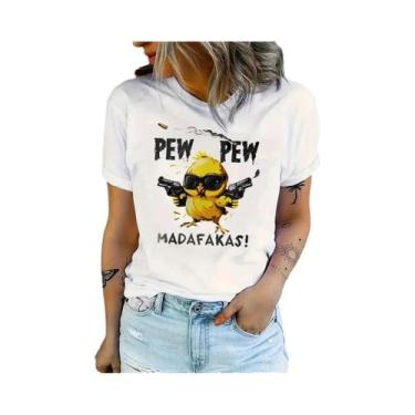 Imagem de Camiseta Gráfica Casual Feminina Com Estampa De Galinha Divertida, Man