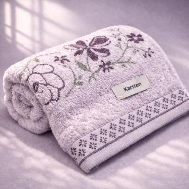 Imagem de Toalha de Banho Karsten Yuna 100% Algodão - Barra Floral Brilho Grossa