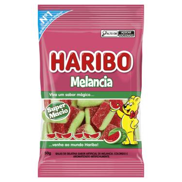 Imagem de Bala de Gelatina Melancia Haribo 50g Pacote Tradicional