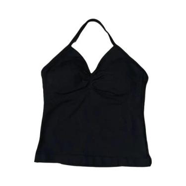 Imagem de Top Esportivo Feminino Com Decote Halter, Sem Costas, Com Efeito Push-